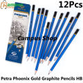 Petra Phoenix Gold Graphite Pencils HB,2B,4B Pack of 12 Pcs. 