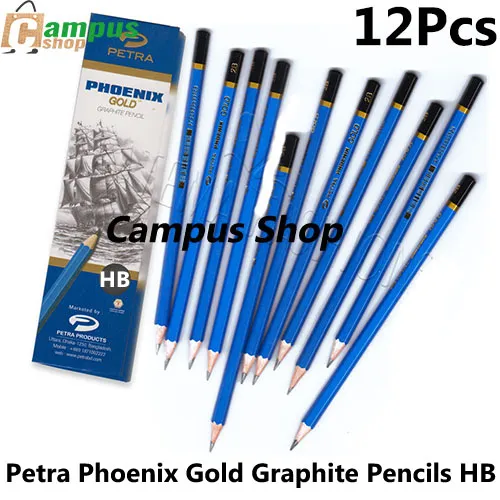Petra%20Phoenix%20Gold%20Graphite%20Pencils%20HB,2B,4B%20Pack%20of%2012%20Pcs%20-%20Image%202