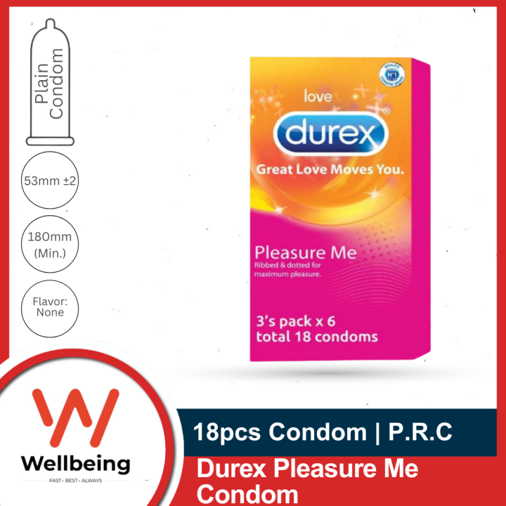 Durex Pleasure Me Condom for Men | Full Box 6 Pack 3x6=18pcs | P.R.C