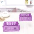 2x Folding Storage Basket Storage Crate with Handle for Bedroom Desk Green.