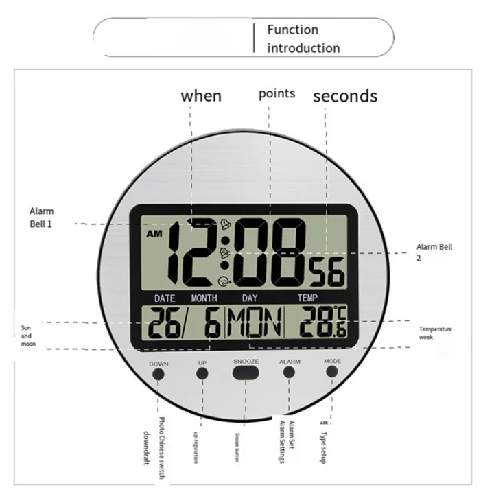 Alarm%20Clock%2012/24%20Hour%20Battery%20Operated%20Self-Setting%20Wall%20/%20Desk%20Mount%20Calendar%20Digital%20Clock%20for%20Bedroom%20Bedside%20Black%20-%20Image%206