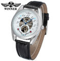 Winner Winner 119 Business Mechanical Men's Watch Steel Hollow Watch Business Belt Watch.