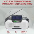 IPX5 Waterproof Auto Scan Emergency Radio Solar Hand Crank rtable AM/FM/NOAA Weather Radio with LED SOS.
