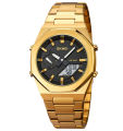 SKMEI Dual-Display Electronic Watch With Luminous Waterproof Steel Strap Fashion Business Wristwatches For Men 1816. 