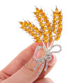 Luxury crystal rhinestone wheat ear brooch pins women party brooches jewelry Nicle. 