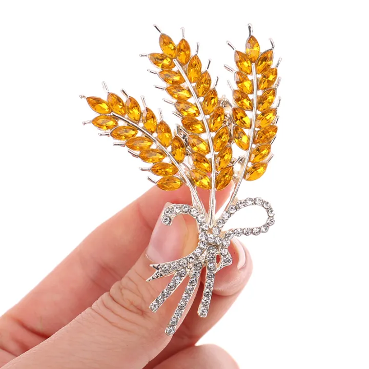 Luxury%20crystal%20rhinestone%20wheat%20ear%20brooch%20pins%20women%20party%20brooches%20jewelry%20Nicle%20-%20Image%204