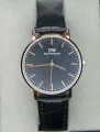 WD01 Leather Analog Watch For Men -Gold. 
