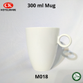 CK Porcelain, 300 ml HQ White Mug (Halal Certified) Mug Cup.