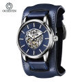 Ochstin brand fashion business, luxury, leather strap, waterproof, automatic mechanical men's watch. 