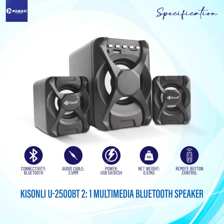 Kisonli U-2500bt 2: 1 Multimedia Bluetooth Speaker Desktop Laptop Home Speaker - Emphasizing Value - Image 2