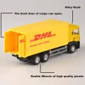 1:64 Express DHL Cargo Truck Model Alloy plastic Toy Car for Kids Gift Collection. 