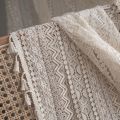America Beige Cotton Window Curtain with Tassels Decorate Valance The Luxury Living Room Bedroom Kitchen Easy Drape Curtains.