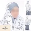 Floral Print HIjab & Skirt set - Malaysian Prayer Hijab with Skirt for Muslim Women - Instant Ready Hijab - Namajer Hijab - Hijab Collection - Two Pieces Prayer Set - Free Size. 