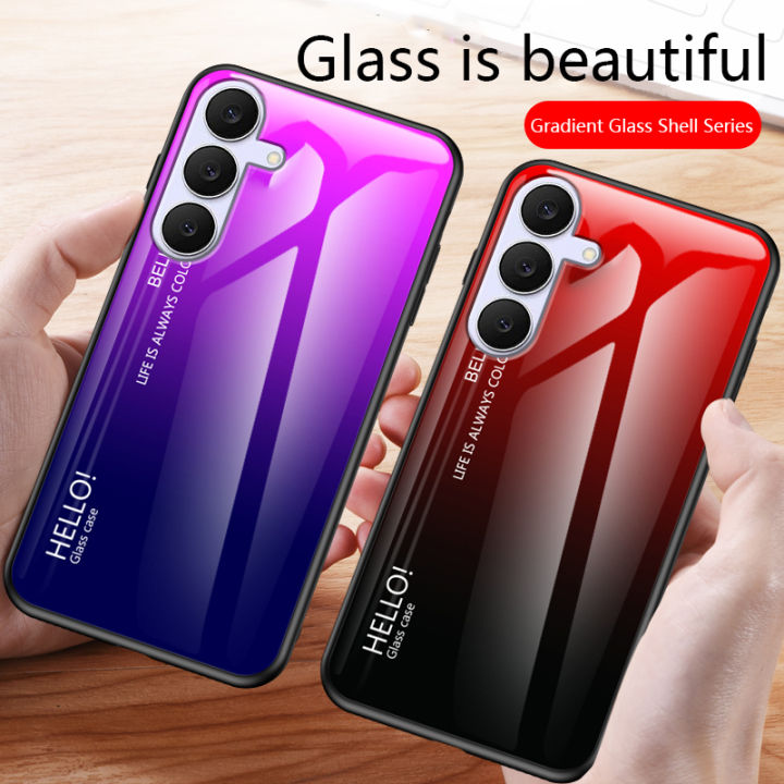 Biruiqu%20For%20Samsung%20Galaxy%20S25%20FE%20Gradient%20Tempered%20Glass%20Back%20Soft%20Silicone%20Edge%20Case%20Cover%20-%20Image%202