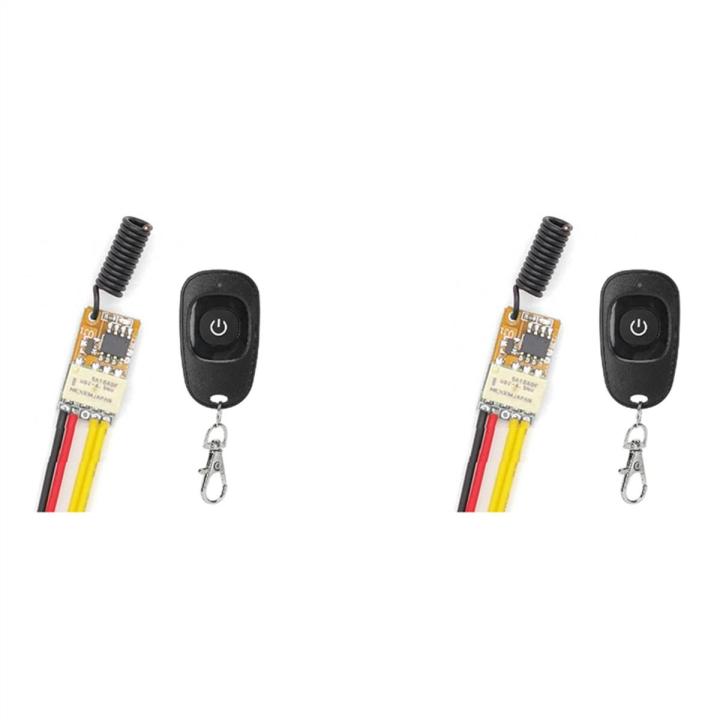 2X Push Button Saving Mini Relay Contact RF Wireless Switches DC3.7V ...