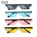 Thug Life Mosaic Glasses Sunglasses Men Women 8 Bit Coding Pixel Trendy Cool Super Party Funny Vintage Shades Eyewear.