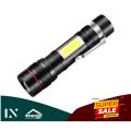 Torch light for Long Shot Zoomable Powerful usb rechargeable Waterproof led flashlight torch LED hand lamp. 