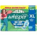 Whisper Ultra XL For Heavy Flow - 30 Pads. 