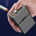 Newest Aluminum Plastic USB Charge Cigarete Storage Box Case Portable Container Lighter Multifunction Protection Tool Holder DHL. 
