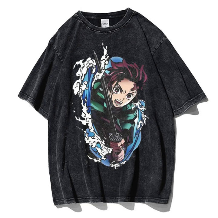Vintage%20washed%20men%20T-shirts%20anime%20demon%20slayer%20Kamado%20tanjirou%20print%20t%20shirt%20casual%20shirts%20tops%20Y2K%20clothes%20-%20Image%203