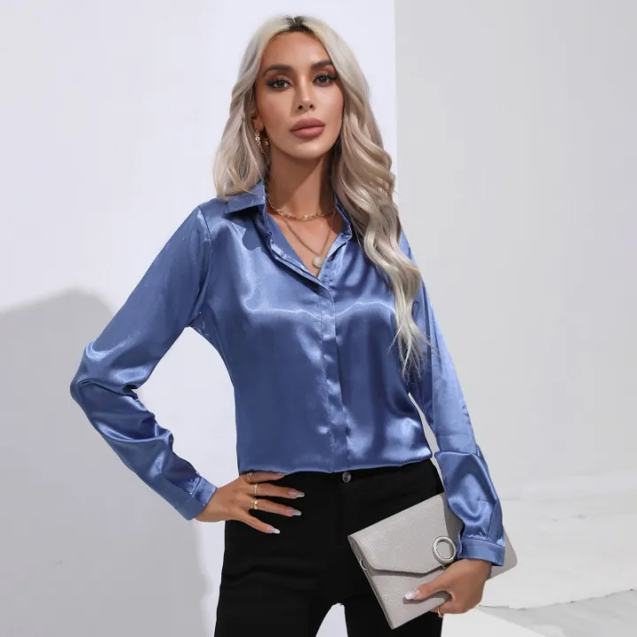 Satin%20Silk%20Button%20Down%20Shirts%20for%20Women%20Dress%20Shirts%20Long%20Sleeve%20Blouses%20Female%20Shirts%20-%20Image%202