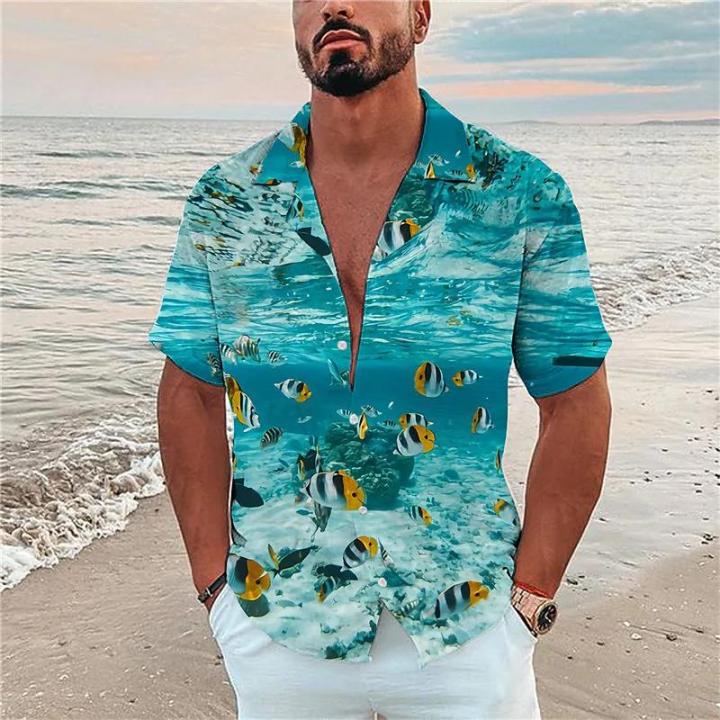 Lapel%20Men's%20Shirts%20Hawaiian%20Beach%20Shirts%20Summer%20Holiday%20Casual%20Tops%20Oversized%20Harajuku%203D%20Print%20Tee%205XL%20Slim%20Tshirt%20Clothes%202022%20-%20Image%204