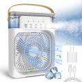 Air Cooler Fan 3 in 1 Mini Portable Fan Humidifier with 7 Colors LED Light Air Conditioner Cooler Water Cooling by Lifestyle Mall. 