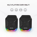 FANTECH SONAR GS202 RGB LED Speaker 3.5MM PLUG and USB PLUG Gaming Speaker for Game Player Portable Speaker for PC Laptop. 