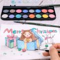 Mont Marte Metallic Watercolor Set – 17 Colors (16 Metallic Shades + 1 Paint Brush). 