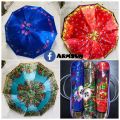 Manual Fashionable windproof 10 ribs Umbrella Multicolor With Carry Bag - Random.