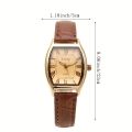 Waterproof Vintage Hands Quartz Watch Roman Numerals Dial Leather Strap Women Men. 