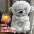Adjustable Music Breathing Bear Baby Soothing Plush Doll Toy Baby Kids Soothing Sleeping Companion Sound and Light Baby Toy Gift.