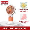 HODEKT Mini Fan Rechargeable USB Handheld Portable Electric Fan Powerful will Shine Cute Design Student Dormitory Office Desktop Cartoon Rabbit Ears Rechargeable Handheld Fan FN20. 