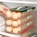 GC Egg Holder For Fridge, Auto Rolling Egg Organizer With Detachable Lid, Stackable Egg Rolling Dispenser Storage Container For Refrigerator Countertop. 