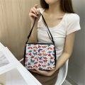 Cute Butterfly Print Canvas Shoulder Bag Women Handbags Girls Underarm Clutch Bags Casual Adjustable Crossbody Bag Gift.