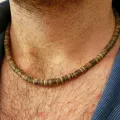 Men's African necklace, Men african Beaded jewelry, Surfer necklace Gifts for men, Wooden Beach Necklace. 