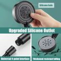 Black 5 Modes Shower Head Adjustable High Pressure Water Saving Shower Head Water Massage Shower Head Bathroom Accessories.