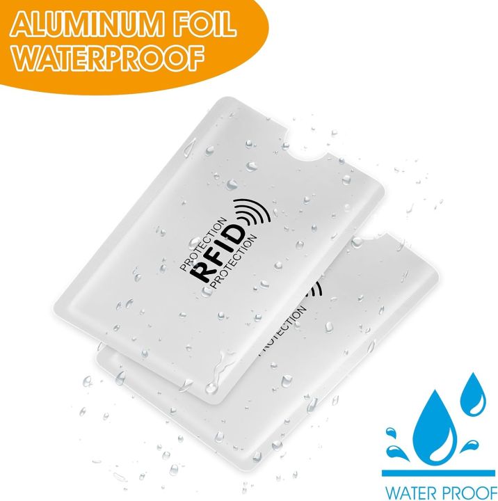RFID%20Blocking%20Sleeves%20NFC%20Anti%20Scan%20ID%20Credit%20Card%20Holder%20Case,%20Silver%20-%20Image%207