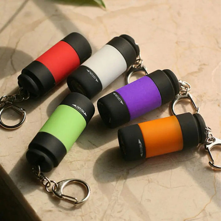 1pc mini keychain pocket torch USB rechargeable LED keyring flashlight pocket light keychain torch light lamp waterproof to p5o2