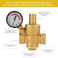 With Gauge Meter DN15 Water Pressure Regulator 3/4” Npt Adjustable Brass Pressure Reducer 1/2” Thread Water Pressure Reducing Valve Hydraulic Instability, Water Flow Too Fast, Water Purifier, Solar Energy, Gas Heater, Faucet, Etc. 