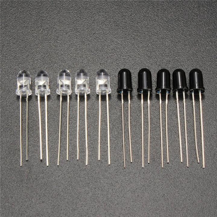 5Pair- IR Transmitter & Receiver LED Sensor 5mm 940nm IR LED Light Infrared Transmitter Receiver TX RX LED Sensor LED Light 5mm