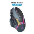 VT 2.4G+Bluetooth Wireless Mouse Ergonomic Optical Gaming Mouse With RGB, 12800DPI/4000DPI, 10 Programmable Keys For PC Mac.