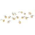 Stainless Steel Small Nose Rings Zircon Moon Star Nose Stud 20G Body Piercing Jewelry For Women Men Gift.