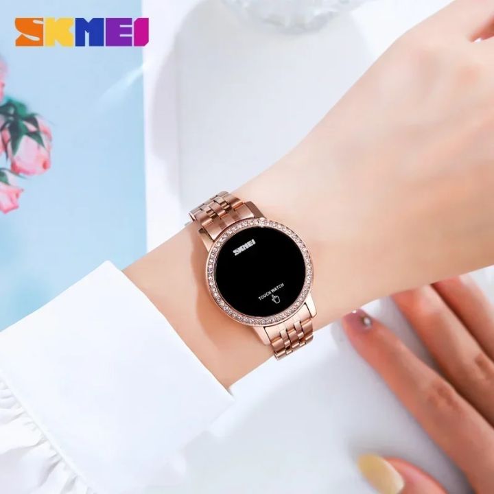SKMEI%201669%20Simple%20Date%20Time%20Watches%20For%20Female%20reloj%20mujer%20Digital%20LED%20Touch%20Women%20Watch%20Diamond%20Waterproof%20Ladies%20Wristwatches%20-%20Image%203