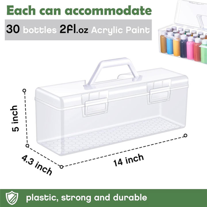 3%20Pcs%20Paint%20Storage%20Box%20for%202%20Fl.%20Oz%20Acrylic%20Paints,%20Acrylic%20Portable%20Craft%20Art%20Organizer%20with%20Handle,%2030%20Bottles%20White%20-%20Image%202