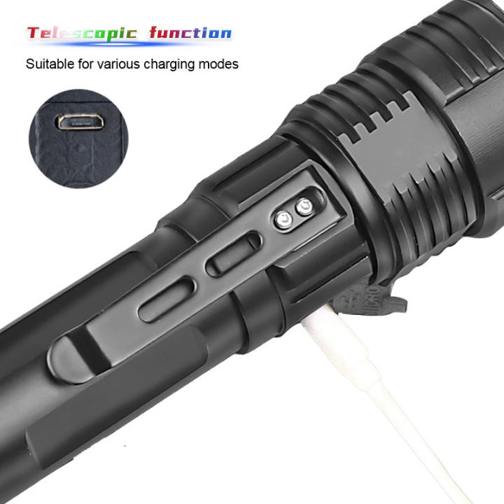 4in1%20tactical%20zoomable%20LED%20flashlight%20red/green/blue/white%20light%20torch%20Outdoor%20Hunting%20Fishing%20light%20USB%20rechargeable%20-%20Image%204
