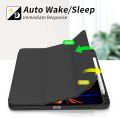 Robustrion Cover for Xiaomi Mi Pad 6 Cover, Trifold Flip Case Cover with Pencil Holder for Xiaomi Mi Pad 6 11 inch, Support Auto Sleep Wake - Black/Blue.