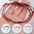 5Pcs 0.8mm Red Rope Braided Red Line Good Luck Rope Bracelet Female Adjustable Waxed Thread Women Gift Accessories.