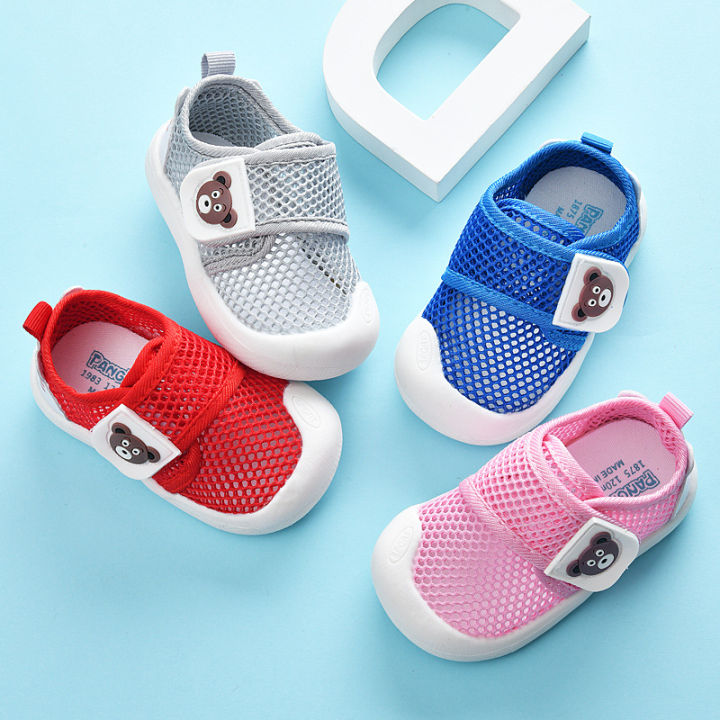 Baby sandals, men's summer walking ages 0-1-2, anti slip soft soled mesh shoes, female baby shoes