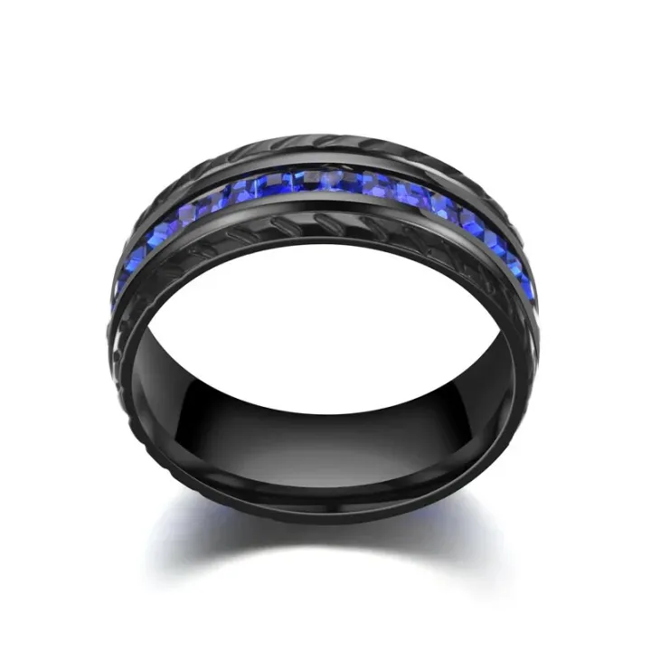 SHOUMAN%20Black%208mm%20Wheel%20Shape%20Luxury%20Blue%20Zircon%20Titanium%20Steel%20Wedding%20Band%20Ring%20for%20Men%20Women%20Lover%20Wedding%20Charm%20Jewelry%20BruberryBe%20-%20Image%203